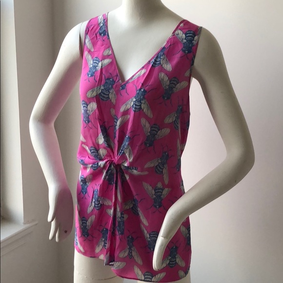 Anthropologie Tops - 🌷SOLD🌷Anthropologie 100% silk fly print tank